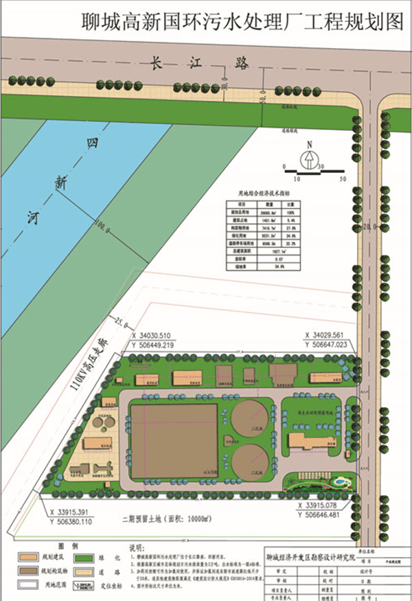 聊城高新国环污水处理厂工程规划草案     2,项目地点:四新河以东